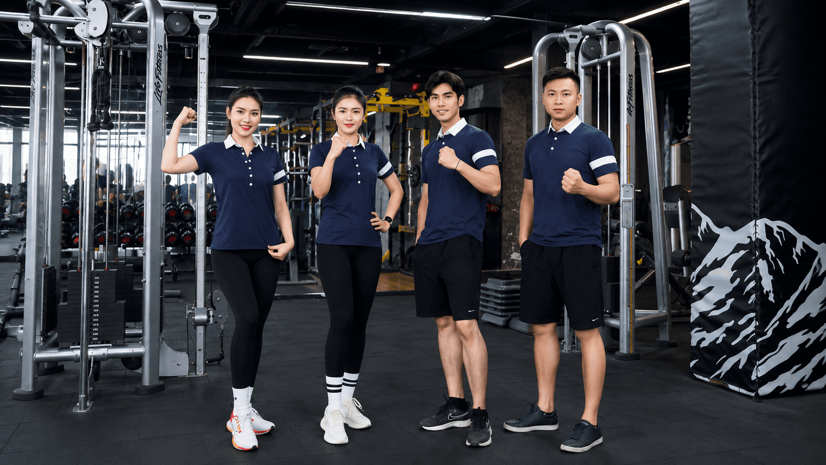 Kiểu dáng áo Gym UNIVI - Các mẫu áo gym cổ có khoá